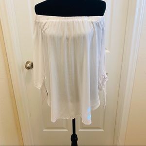 Off Shoulder White Blouse
